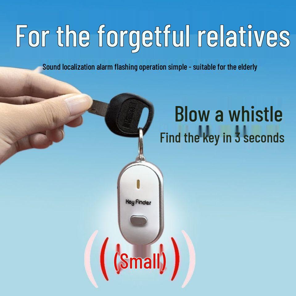Smart Bluetooth Key Finder: Voice Control, Two-Way Alarm, Whistle Activation, Keychain Locator Key Anti-loss Device
