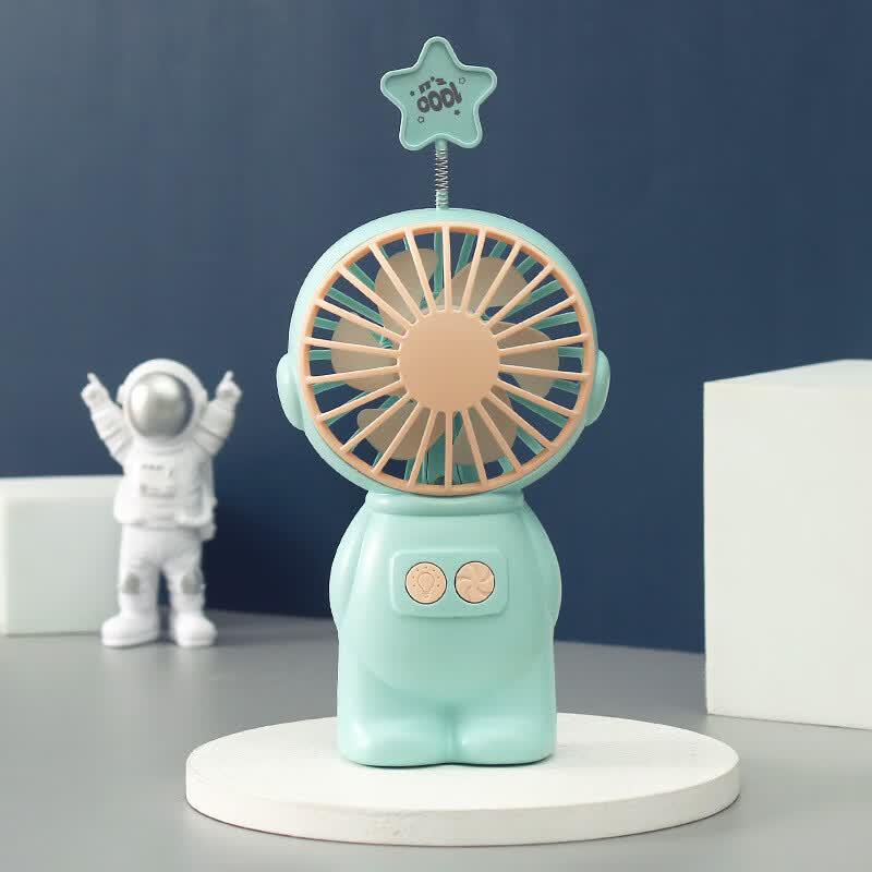 Cartoon Astronaut USB Handheld Mini Fan CN plug (adapter included) Multifunction Mini Fan синий
