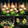 Luci Solari da Giardino Luci Solari a Forma di Fiori con Fiori e Steli Luminosi Luci Solari da Esterno per Decorazione Giardino Decorazione Cortile