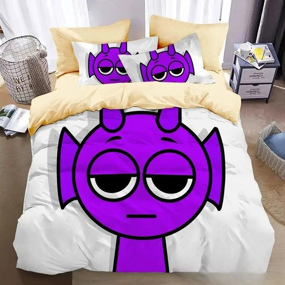 Pościel Sprunki z nadrukiem 3D Gra Muzyczna Poszewka na kołdrę Poszewka na poduszkę Rozmiar Jednoosobowy Podwójny Queen Twin Full Poszewka na kołdrę Dla dzieci Chłopców