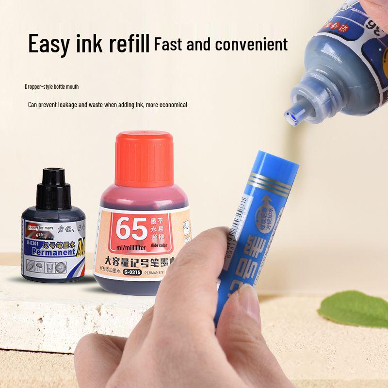 Jinwannian Waterproof 36ml Oily Marker Ink Refill - Non-Fading, Broad Tip, Large Capacity