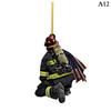 2D Christmas Firefighter Pendant Christmas Pendant Dwarf Car Pendant Statue Craft Party Accessories Decoration New Year 2025