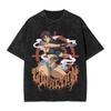 Classic Retro Anime Black Lagoon Graphic Print TShirt Women Men Vintage Washed Oneck Cotton Summer New Tee Loose Oversized Top