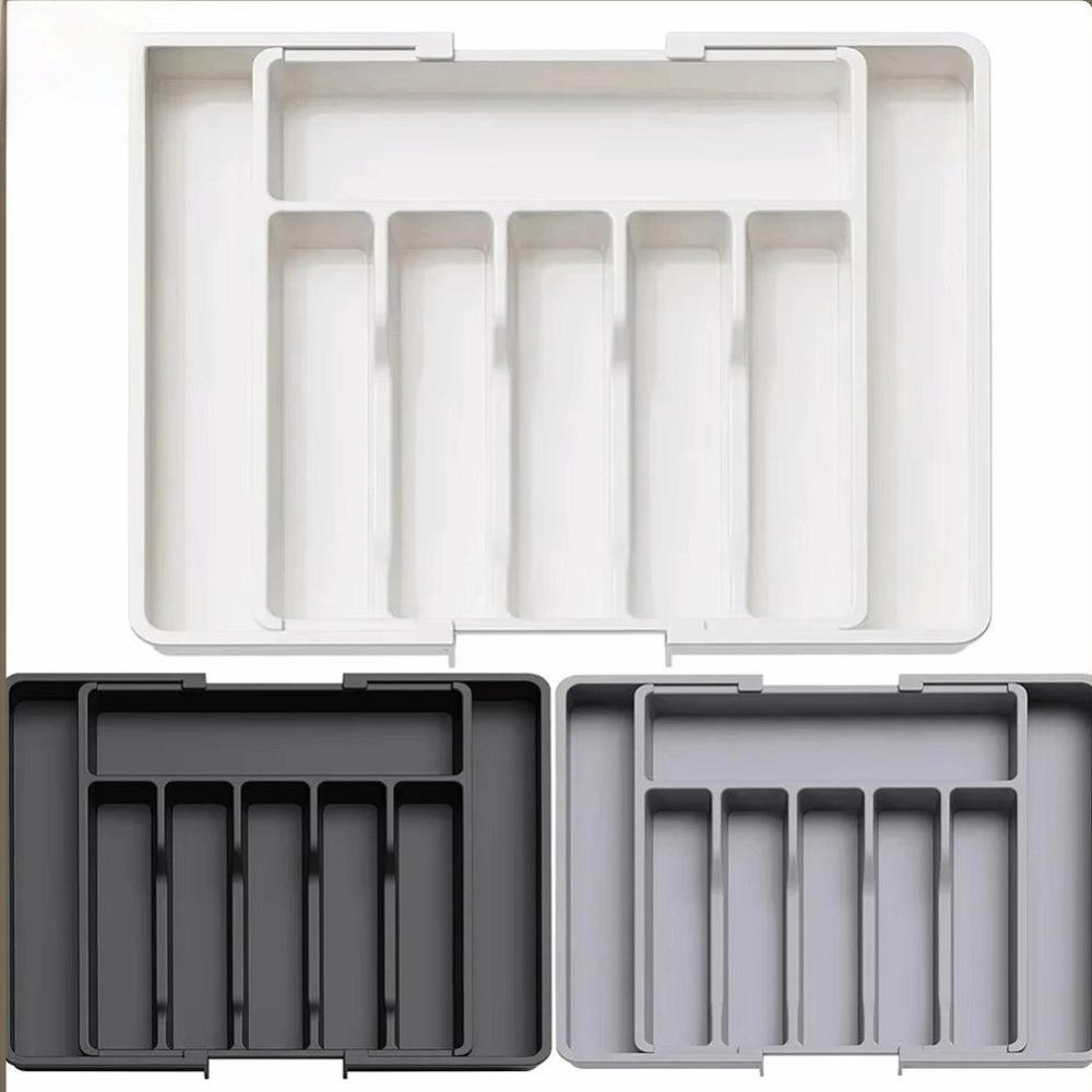 Storage Box Expandable Cutlery Drawer Organizer Dividers Multifunctional Cutlery Holder Drawerstore Plastic Silverware Organizer