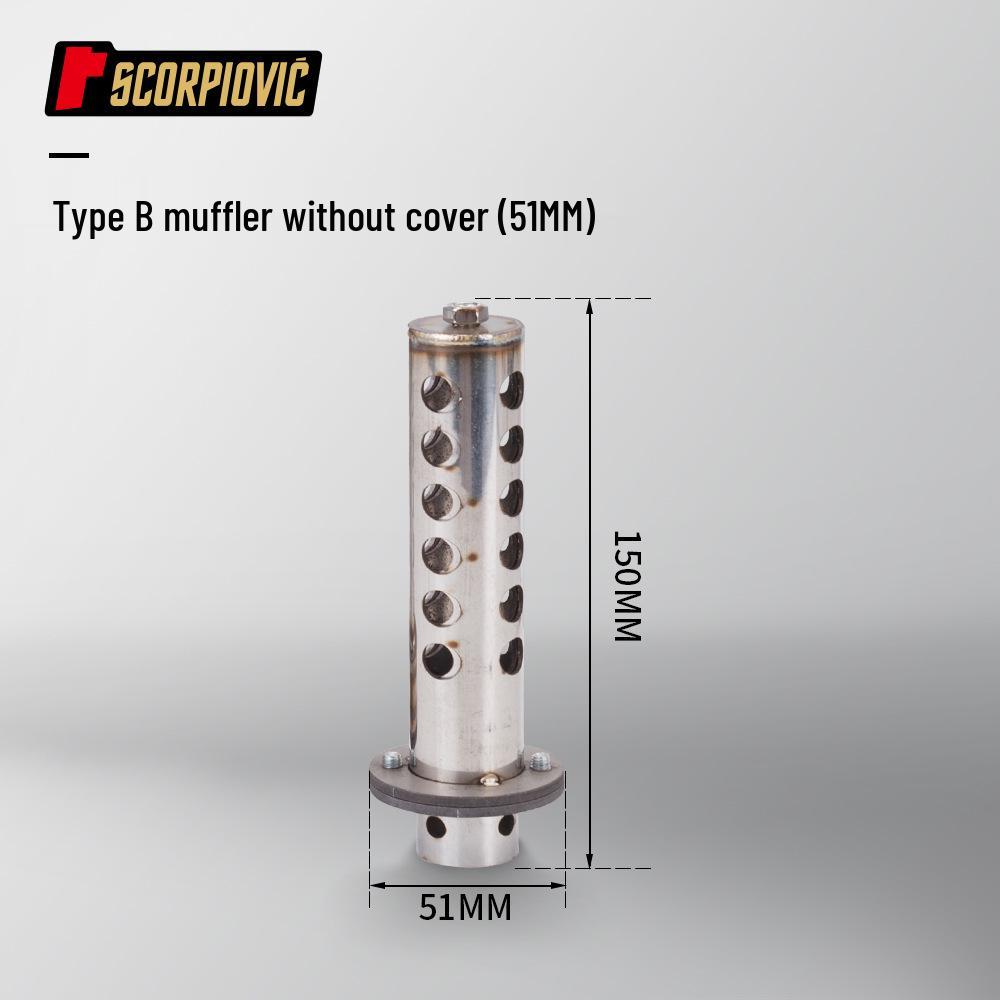 

Універсальна вихлопна труба для мотоцикла з поворотним глушником (48мм-51мм) - Нержавіюча сталь, Легка установка