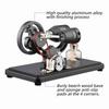 Hot Air Stirling Engine Electricity Generator Motor Model with LED Light Dollar Flywheel Design Science Experiment with