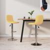 Bar Stool 2 Pcs Yellow Fabric
