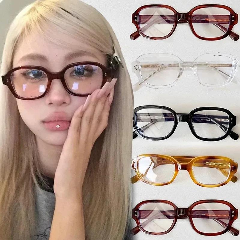 Retro Square Myopiebrille Damen Rot Computer Lesebrille Klar Blaulichtfilter Brillen Vintage Dekorative Schutzbrille