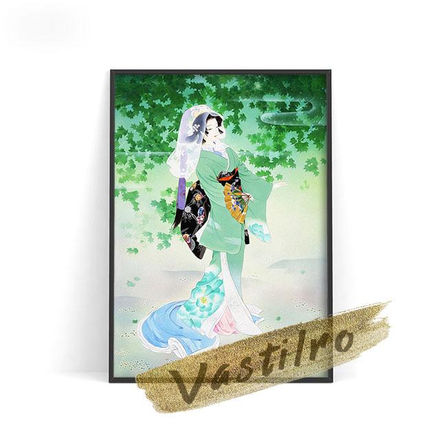 

Морита Харухико, постер японского традиционного костюма и дизайн кимоно, любительская коллекция, стена красоты Укиеэ 21cm×30cm NoFrame