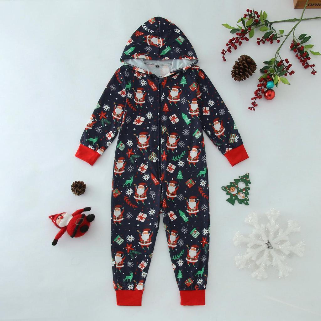 Conjunto de Pijama Mono Navideño Europeo y Americano a Juego para Padres e Hijos para Mujer 2023.