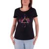 Pink Floyd T Shirt Dark Side of The Moon Pink Splat Official Womens Skinny Fit Size M Black