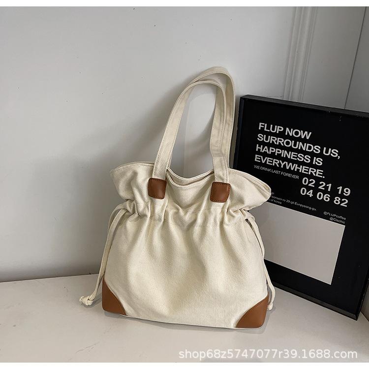 2025 New Oxford Cloth Large Capacity Tote Bag Fashion Versatile Handbag Casual Drawstring Folded Shoulder Bag Tide