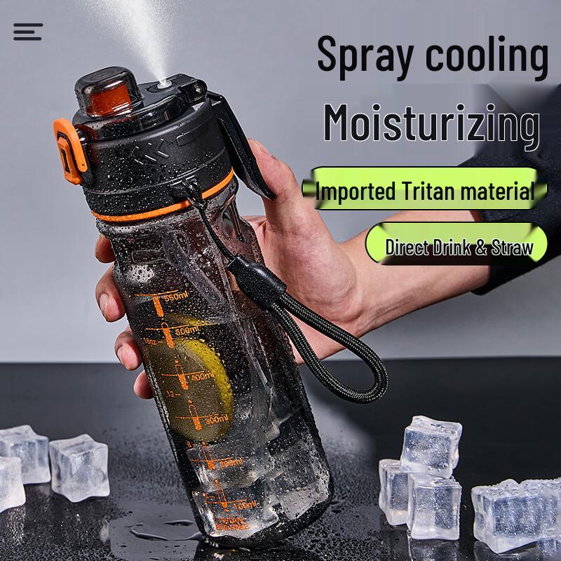 Children s Tritan Spray Sports Water Bottle with Lanyard