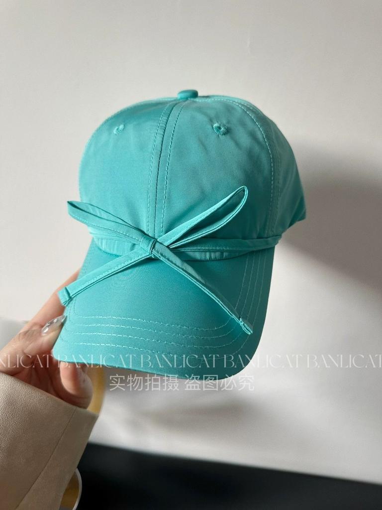 Butterfly Knot Denim Baseball Cap With Sun Protection For Casual Women
