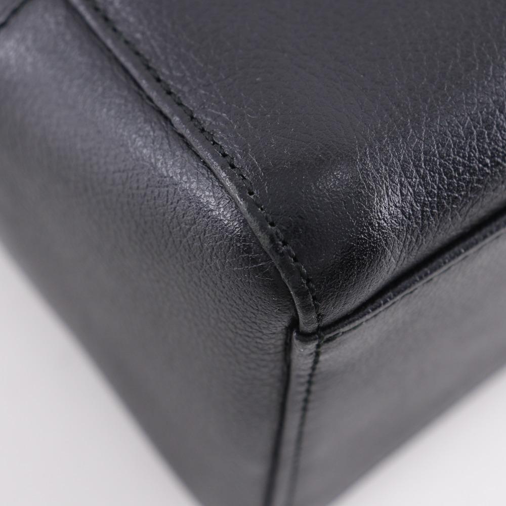 BURBERRY Shibo leather Handbag Nova Check black leather Women Used