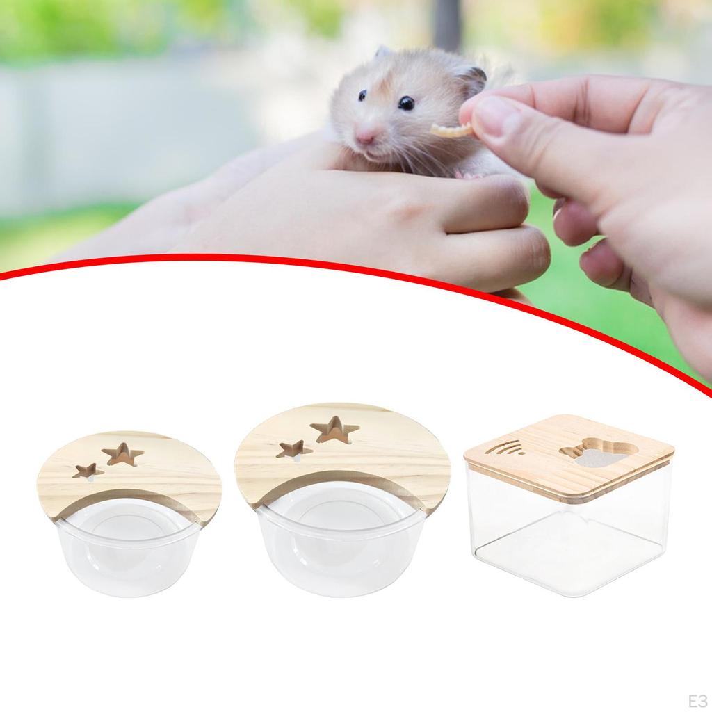Hamster Sand Bath Box Bathtub Clear Habitat Decoration Cage Accessory Pet Toilet Digging