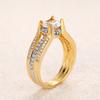 Huajie Sparking Cubic Zirconia Wedding Rings for Women Golden Piping Charming Engagement Ring  Fashion