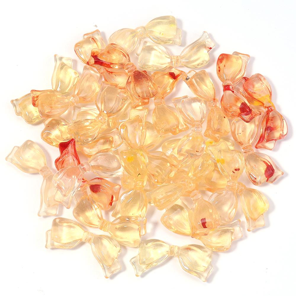 30pcs/lot 29x14mm Colorful Acrylic Beads Bow Shaped Loose Spacer Charm Beads For DIY Fashion Earring Keychain Jewelry Accessorie