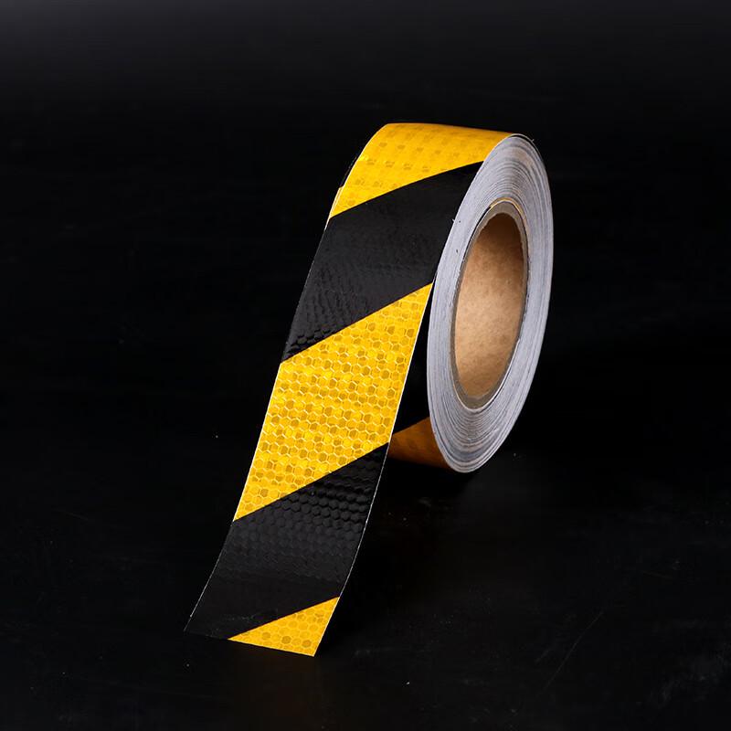 Shock Clan Yellow-Black Diagonal Reflective Safety Tape