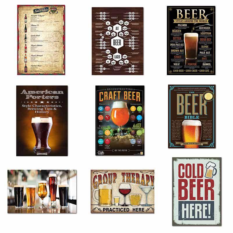 Timeless Cafe Bar Pub Beer Vintage Art For Stylish Living Room Decoration