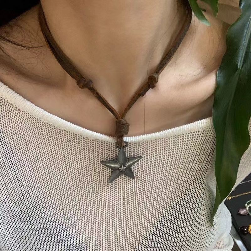 European and American cross-border y2k babes butterfly leather collar punk rock choker collarbone chain necklace foreign trade jewelry
