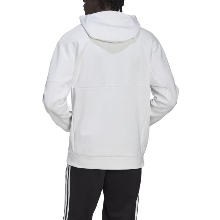 Adidas Manchester United Sweatshirts Men's White Hooded Moderate Regular HE6643