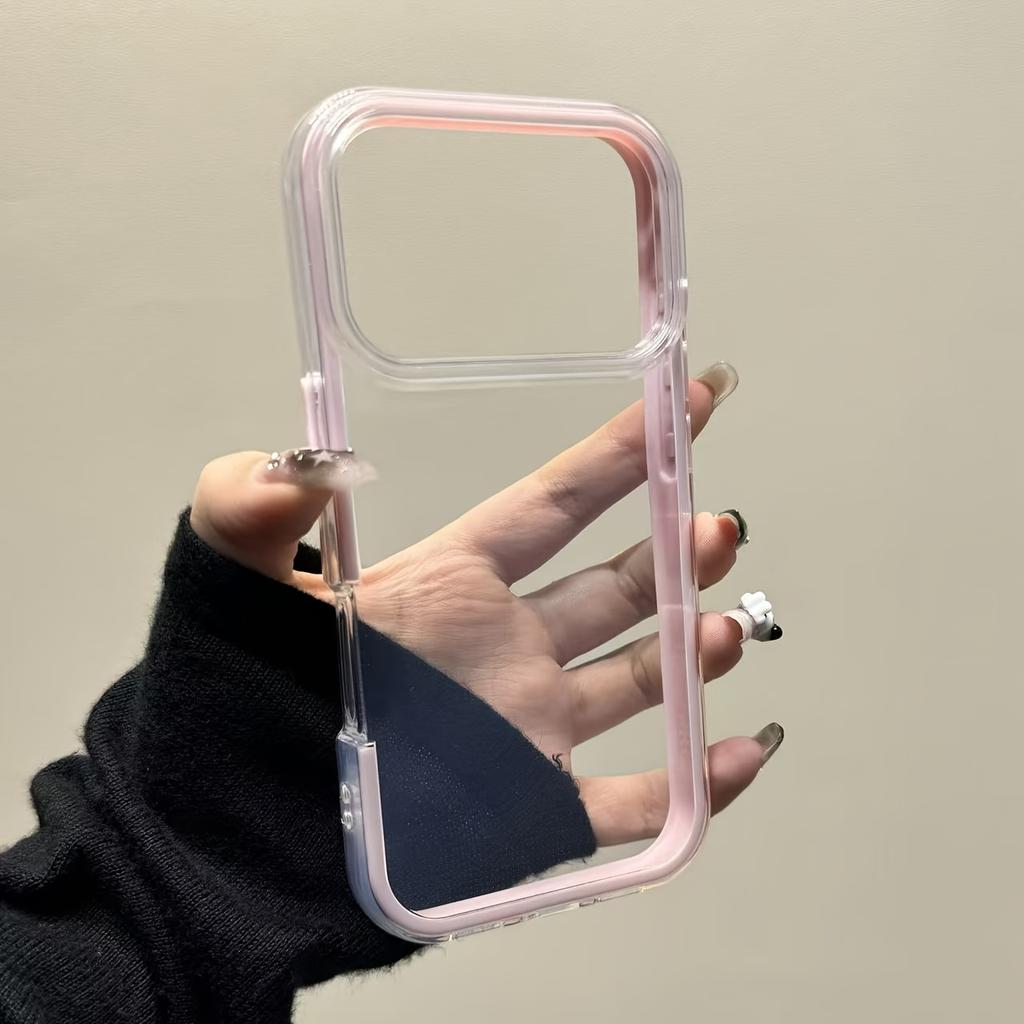 Candy color 2-in-1 large hole phone case suitable for iPhone17 16 15 14 13 12 11Pro/Max/Plus anti drop and shockproof back cover