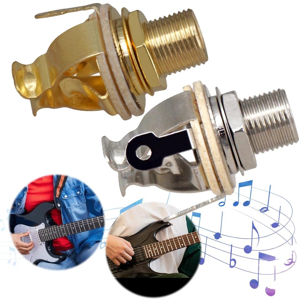 2Pcs 1/4 Inch 6.35Mm Guitar Pickup Output Jack Metal Guitar Stereo Socket Parts Guitar Mono Jack Socket for Electric Guitar Bass