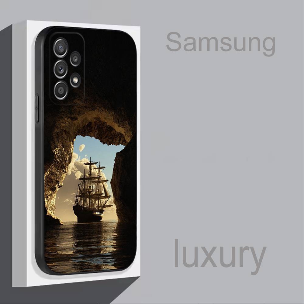 

Pirate Ship Cool For Samsung S 25,24,23,22,30,21,10,9,Ultra,Plus,Lite,FE,4,5G Black Soft Case Phone Case SamsungS24