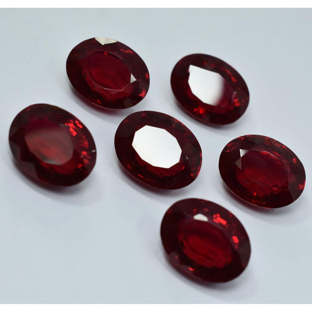 6 Pcs 180 Ct Natural CERTIFIED Bloody RED Ruby OVAL Loose Gemstone Lot Huge Size YY-258