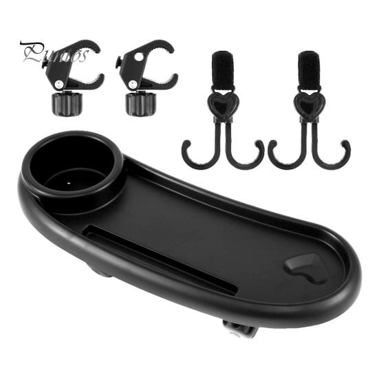 

Тарелка для еды в коляску Поднос для еды в коляску с подстаканником Съемный универсальный поднос для еды в коляску с регулируемой пряжкой и крючками Поднос для еды в коляску чёрный