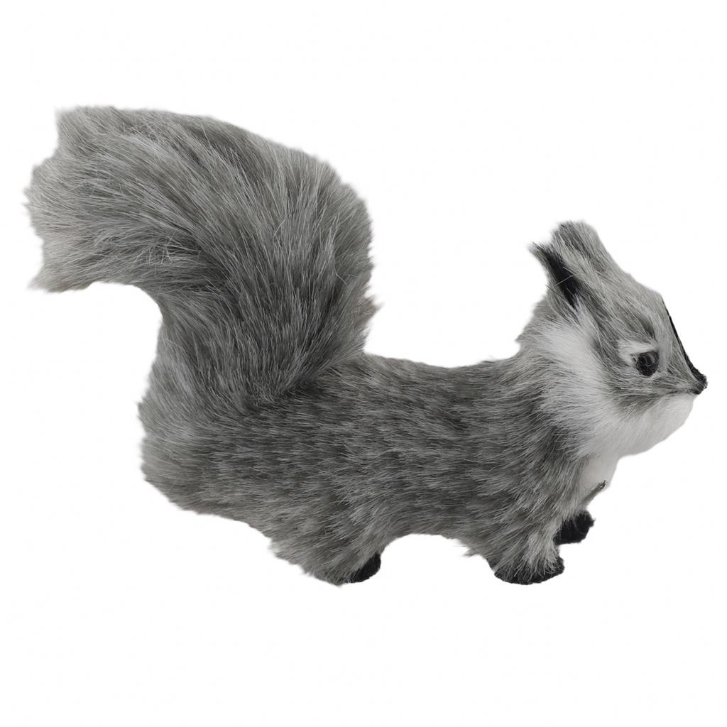 Artificial Squirrel Figurine Miniature Plush Simulation Fake Animal Table