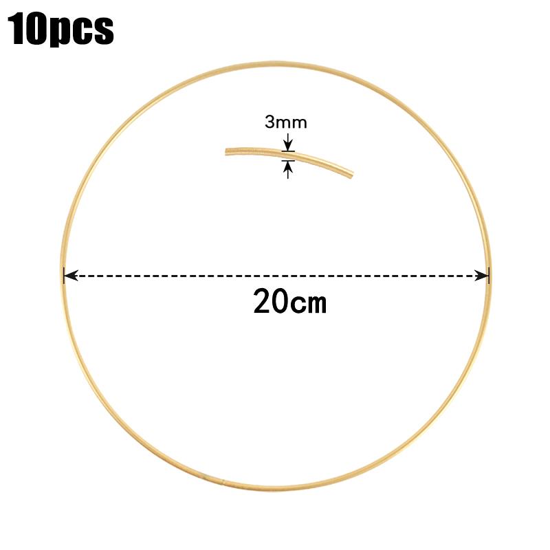 

10Pcs Metal Floral Hoop Rings DIY Macrame Hanging Crafts Wedding Table Centerpieces Decoration Christmas Flower Wreath Garland
