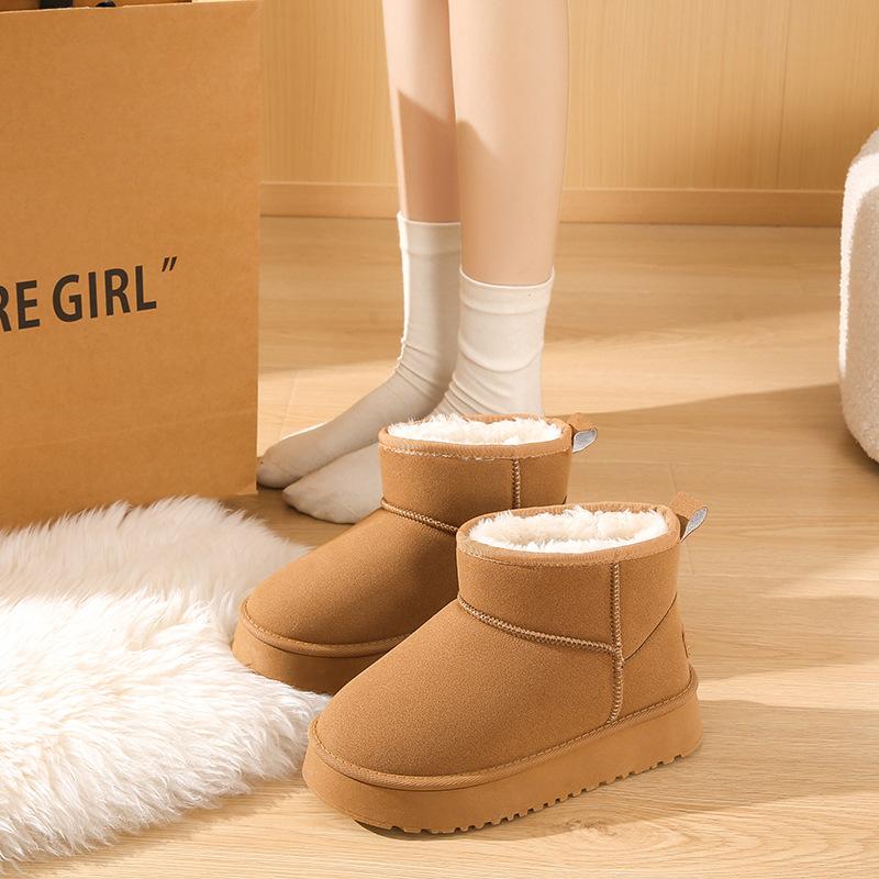 Snow Boots Women's Shoes Boots Non-slip Velvet Shoes Thickened Cotton Shoes Winter Boots Wear Snow Cotton Platform Women's Cotton Shoes