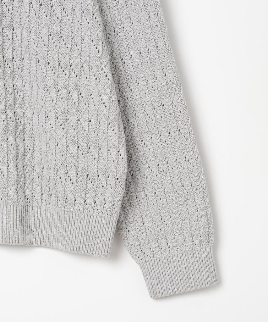 MILLO ARCHIVE Square Angle Round Knit [Melange Gray]