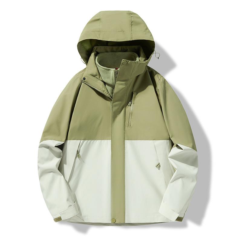 Autumn and Winter Fleece Thick Jacket Men's and Women's Outdoor Windproof Warm Fleece Liner Removable Three-in-one Two-piece Set