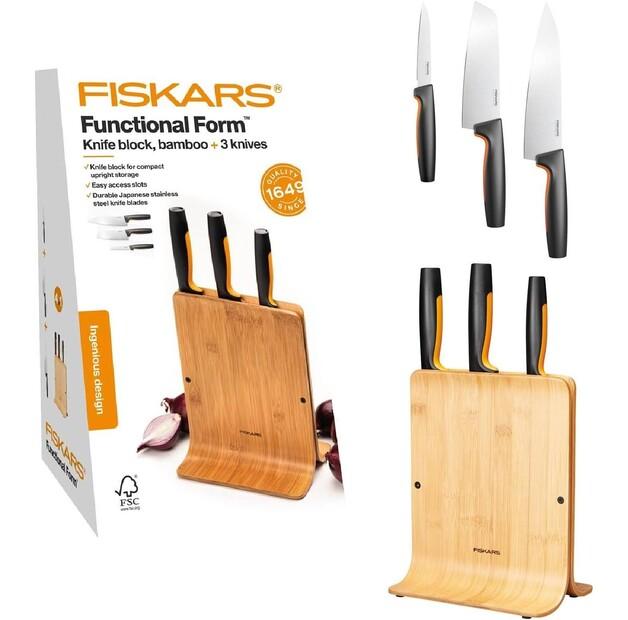 

Набор ножей Fiskars Functional Form, 3 предмета, бамбук (1057553)