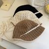New Knitted Hollow Lace-up Basin Hat, Children's Summer Face Small Sun Hat, Sun Protection Hat, Travel Basin Hat