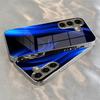 New Simple Blue Electroplated Glass Phone Case Suitable for Samsung S26 S25 S24 S23 S22 S21 S20  Models