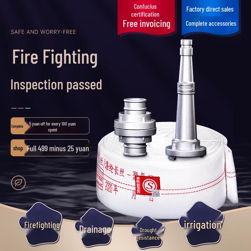 2,5-Zoll Typ 8 Hochdruck-Feuerwehrschlauch, 65 Nationalstandard, Erhältlich in 20/25 Metern, mit Polyurethan-Wasserschlauch, Tasche und Pistolenkupplung