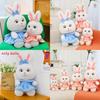 Plush Rabbit Toy With Dress And Bow Decoration For Girls Gift And Comfort