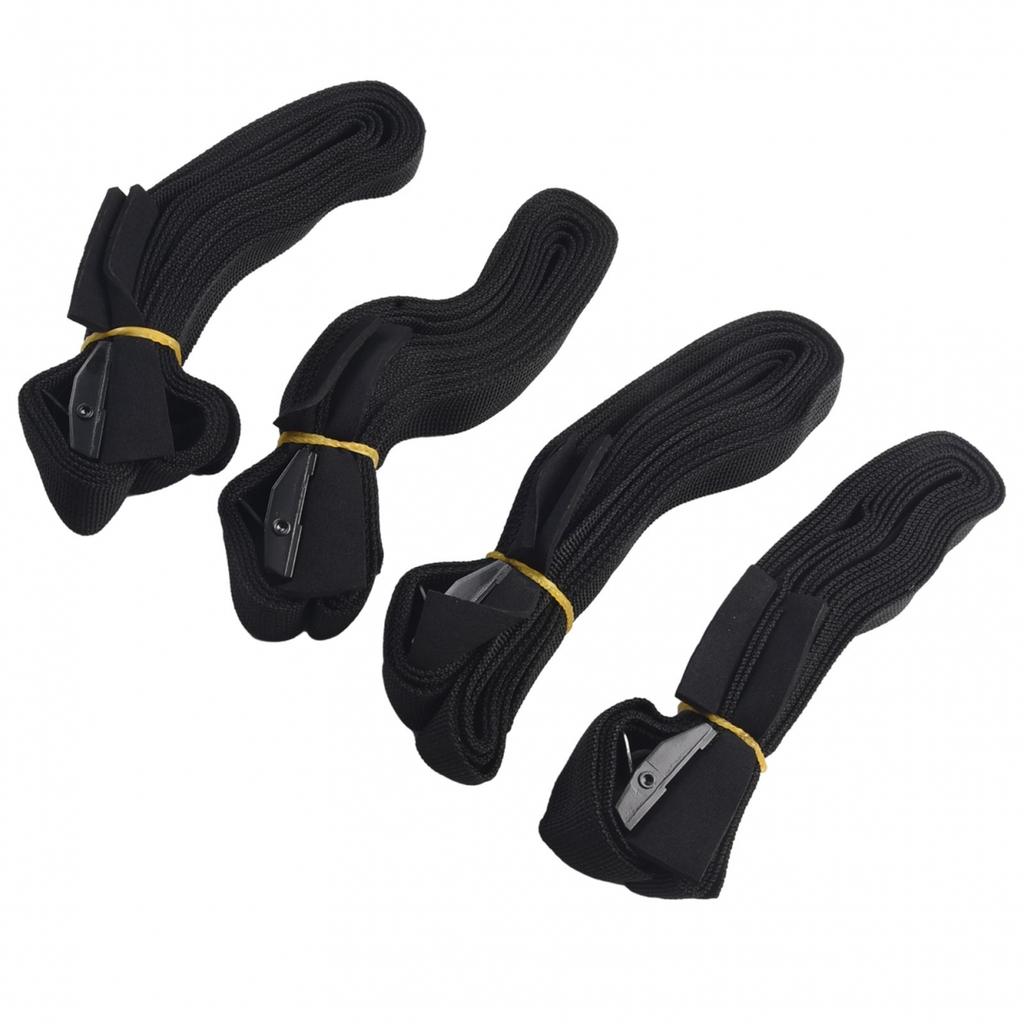 Buckle Car Roof Rack Luggage 4PCS 250 Kg 300x2.5cm 9.8ft Black