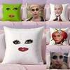 Federa Cuscino Divertente Meme Lady Gaga Peluche Corto Setoso con Cerniera Invisibile Antipolvere Copricuscino Divano per Decorazione Casa