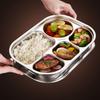 4/5-Compartments Divided Dinner Plate 304 Stainless Steel School Food Plate  Canteen