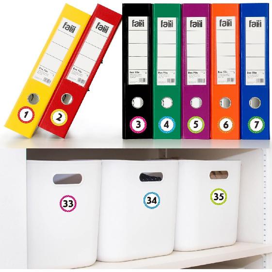 600 Pcs Number Stickers 1-40, 1" Dot Number Labels Self-Adhesive Water/Tear Resistant Removable for Classroom Office