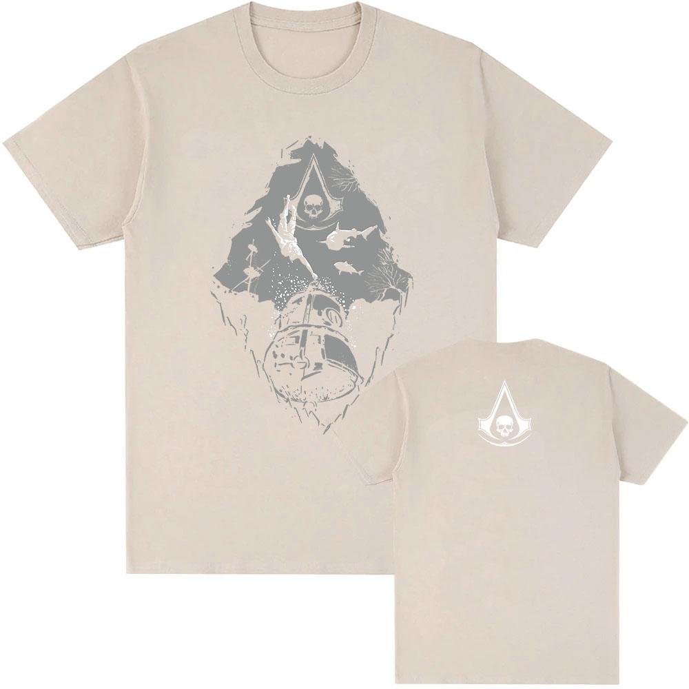 Diving Bell Design Graphic Tshirts Game Assassin'sCreed Black Flag Resynced T-shirt Unisex Streetwear Cotton Men Women Tees Top