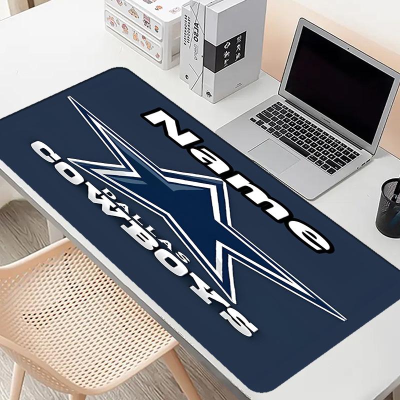 Custom Name Personalized Dallas Cowboys Pattern Mousepad, Laptop PC Desk Mat, Decorative Desk Mat for Home Keyboard Pad Gift