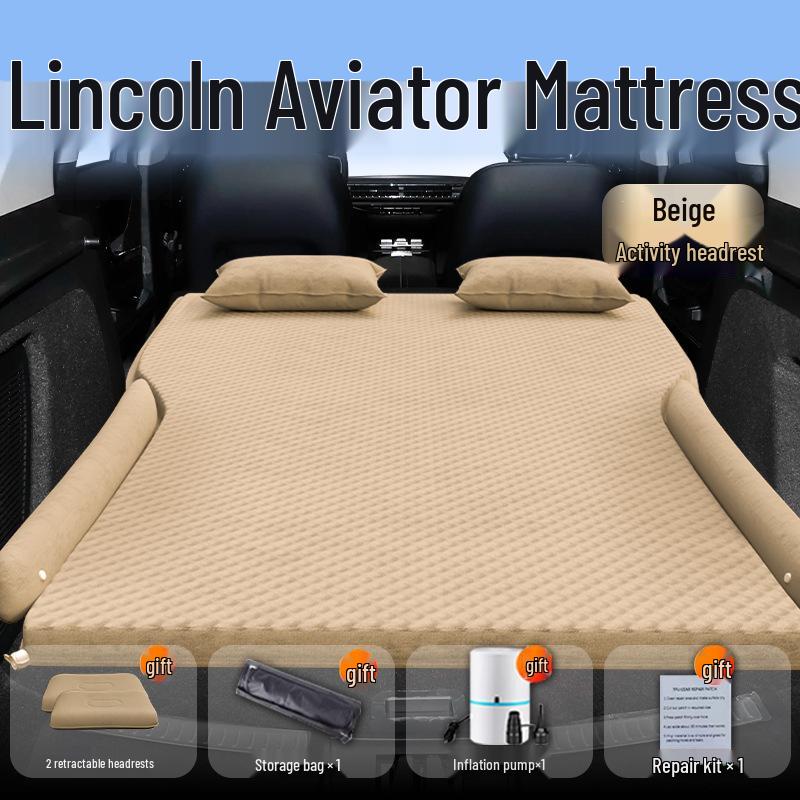 Lincoln Adventure Inflatable Car Bed: Trunk & Rear Seat Sleeping Pad for Car Mattress