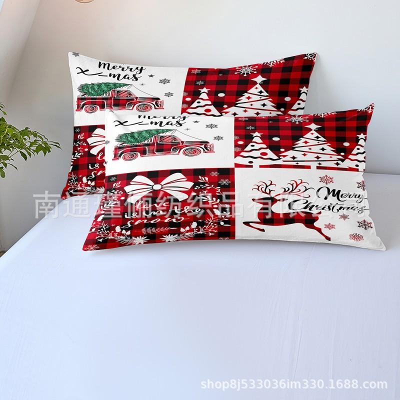 Christmas Bedding Set 3/4 Pcs Microfiber Duvet Cover Pillowcases 1.8m Bed