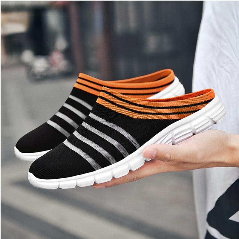 Summer Men Outdoor Sandals Lightweight Breathable Slip-on Casual Women Indoor Slippers Soft and Anti-slip Mesh Upper Sneakers